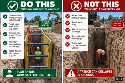 Placard: Trenching: the wall that killed someone