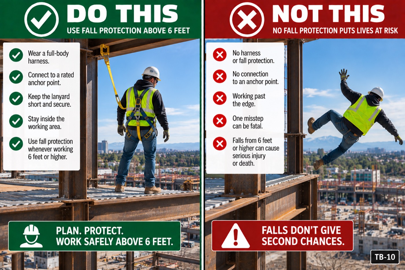 Fall protection above six feet: the placard for this talk