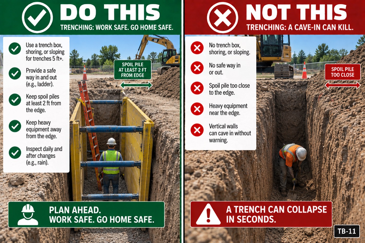 Trenching: the wall that killed someone: the placard for this talk