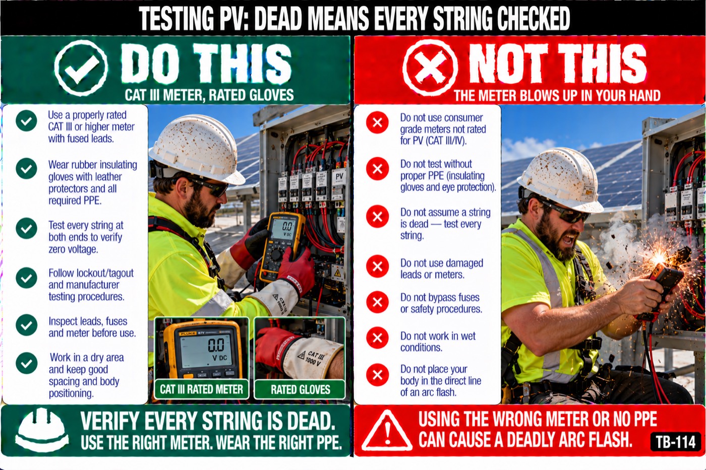 Testing PV: dead means every string checked: the placard for this talk