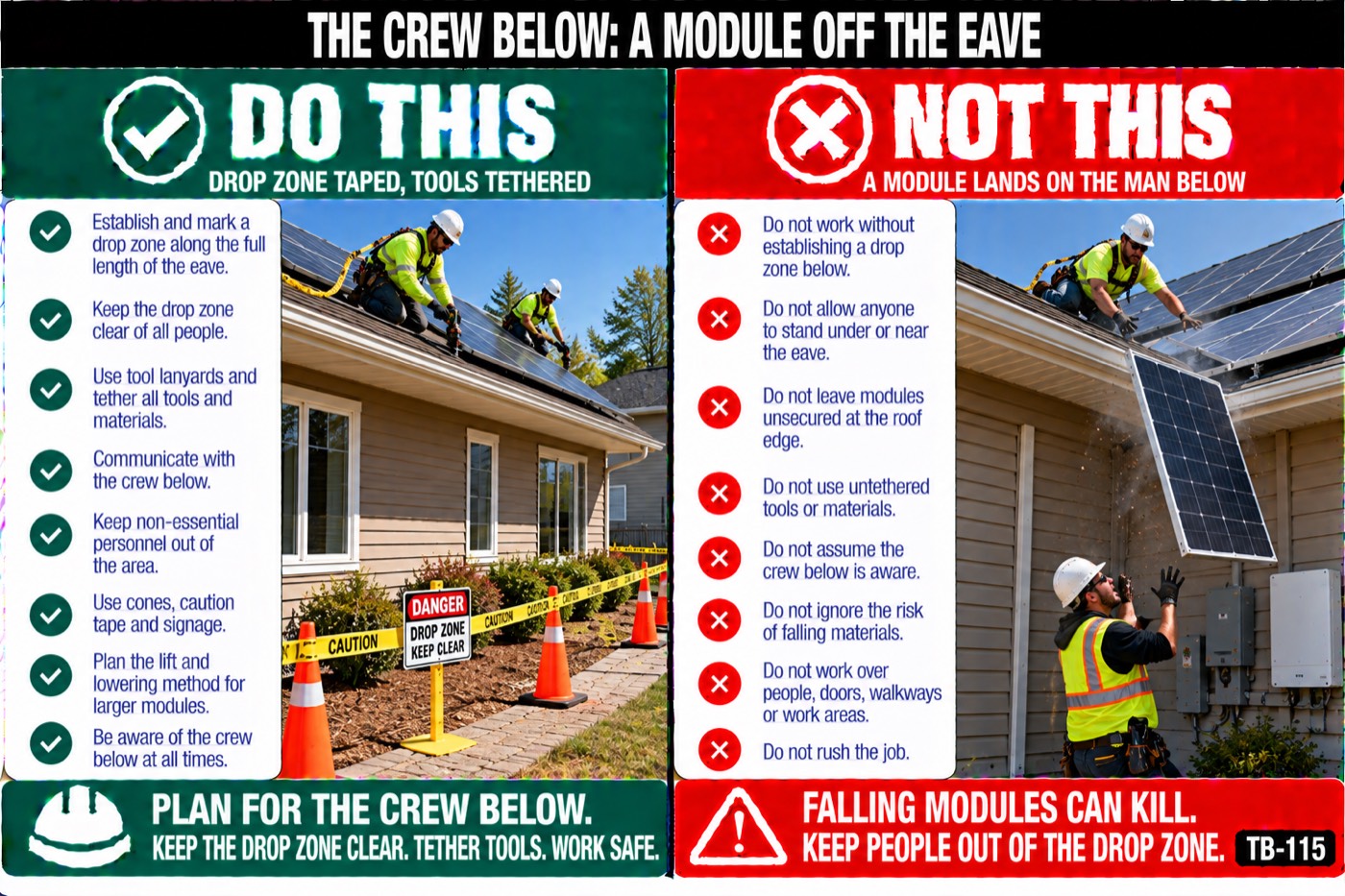 The crew below: a module off the eave: the placard for this talk