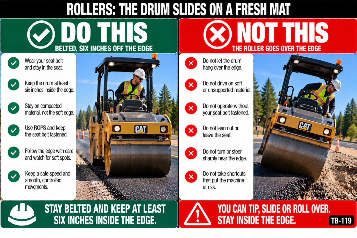 Rollers: the drum slides on a fresh mat: the placard for this talk