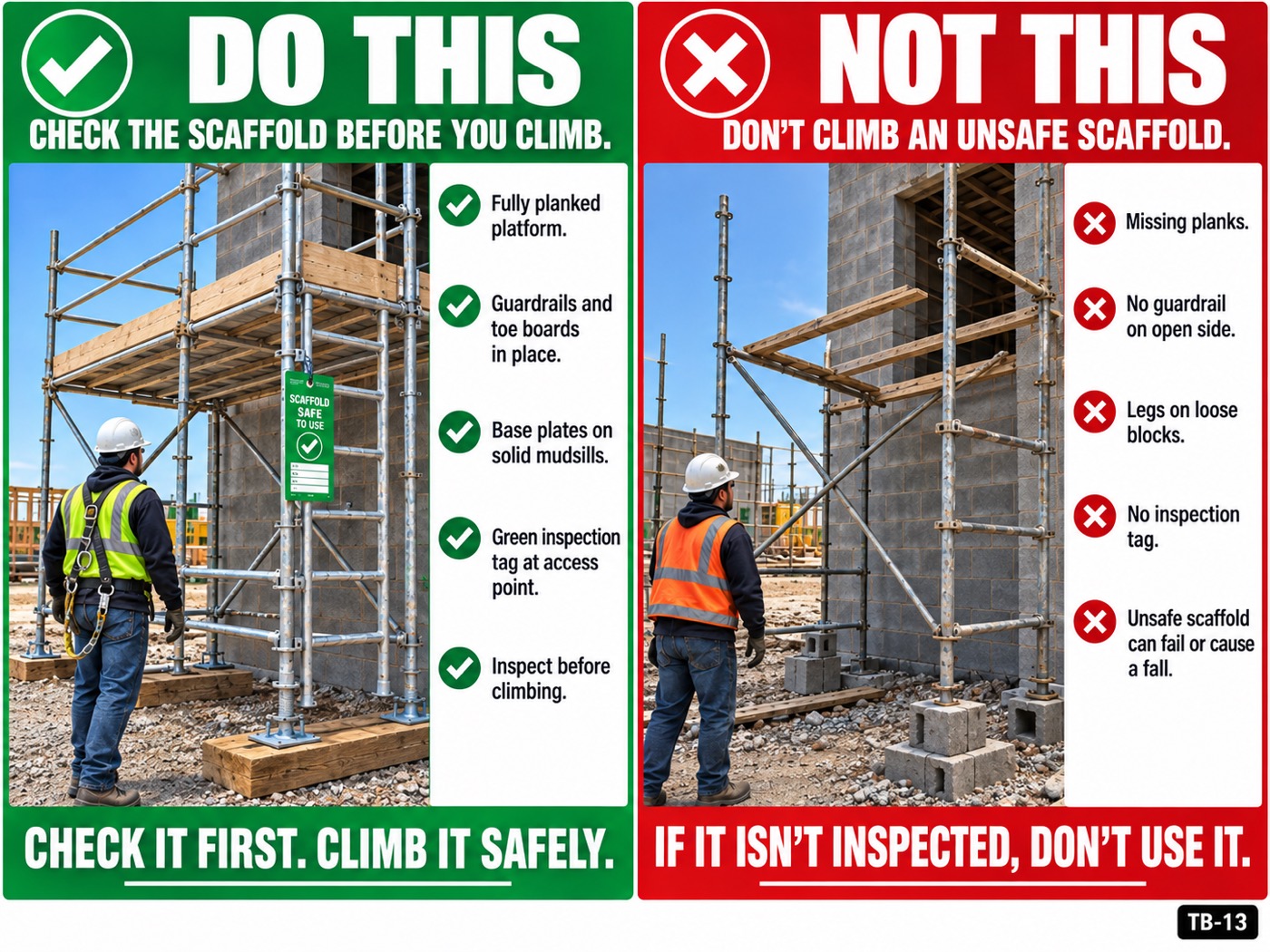 Scaffold checks before you climb on: the placard for this talk