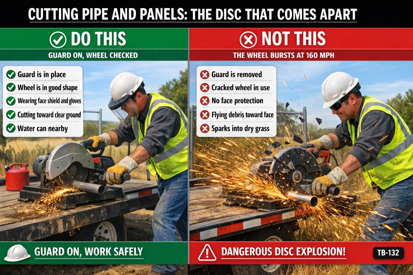 Cutting pipe and panels: the disc that comes apart: the placard for this talk
