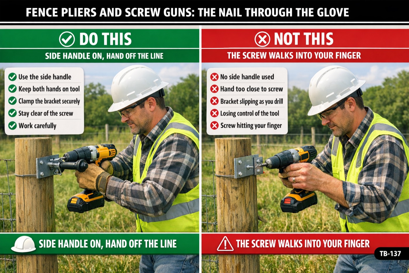Fence pliers and screw guns: the nail through the glove: the placard for this talk