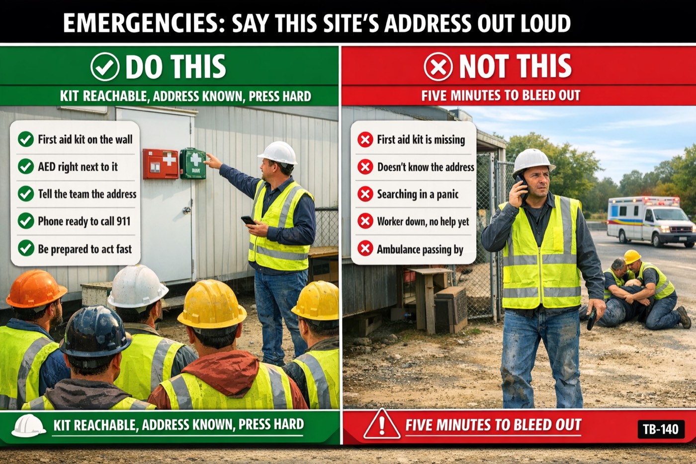 Emergencies: say this site's address out loud: the placard for this talk