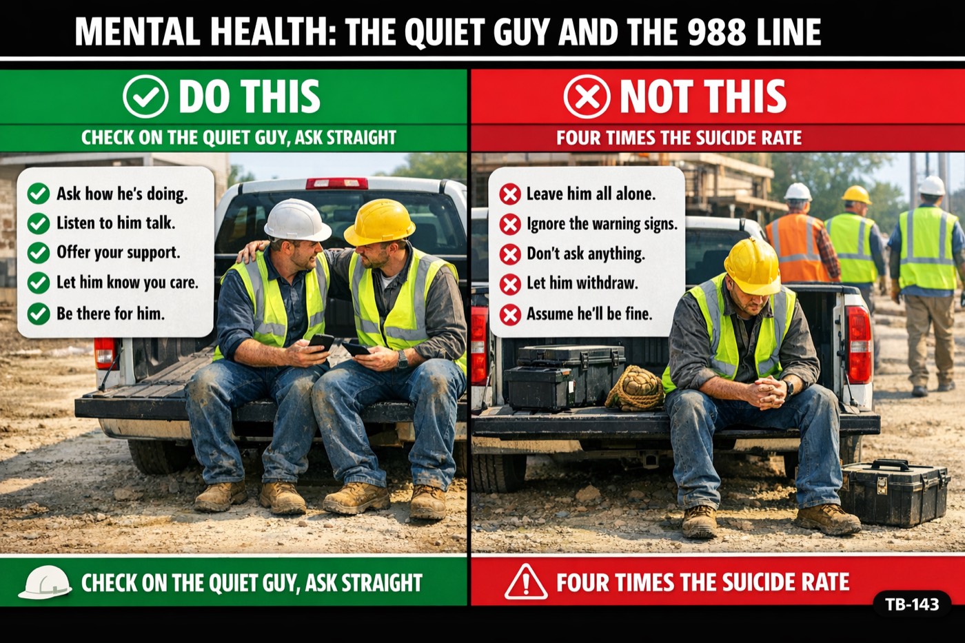 Mental health: the quiet guy and the 988 line: the placard for this talk