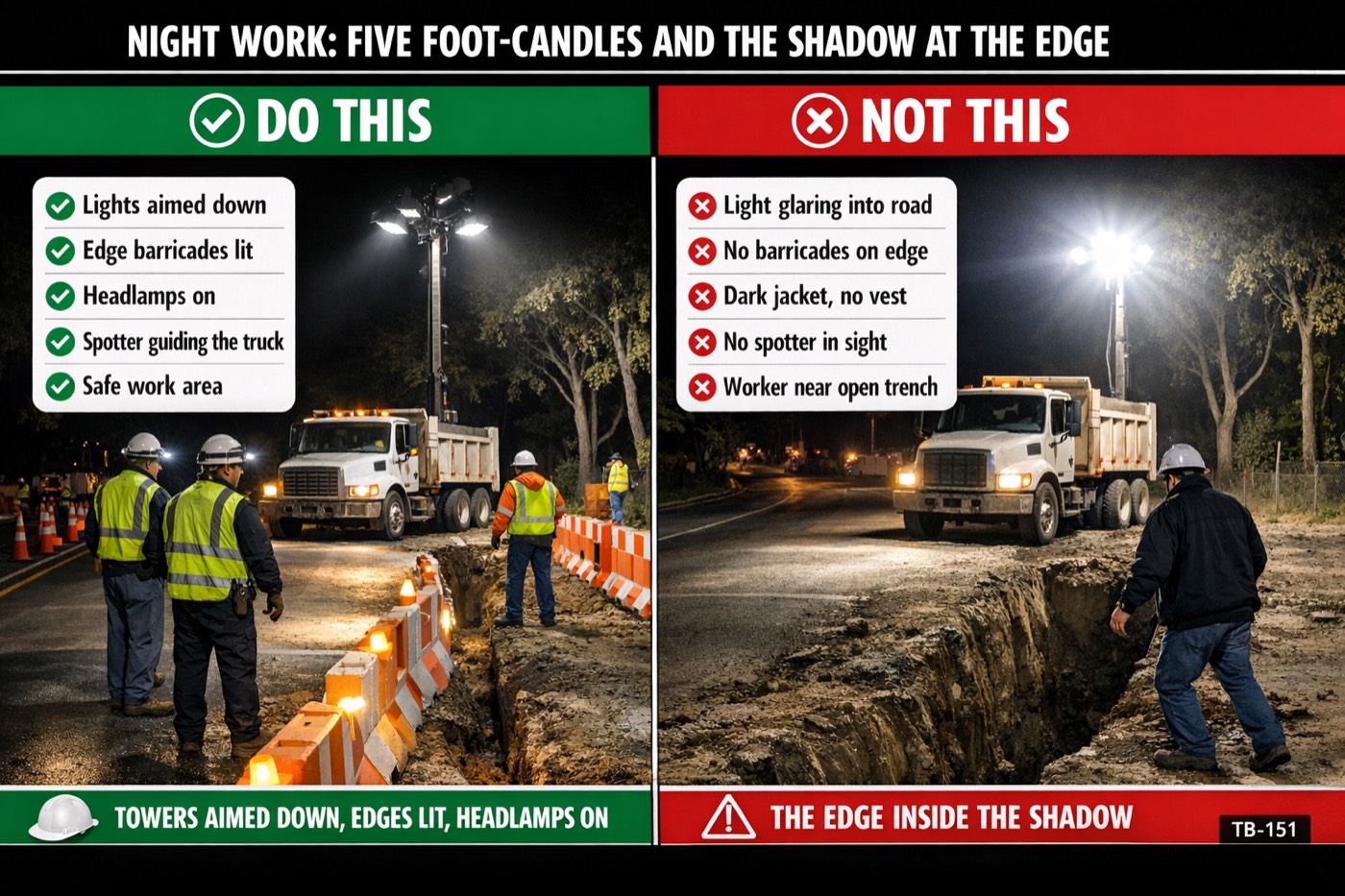 Night work: five foot-candles and the shadow at the edge: the placard for this talk