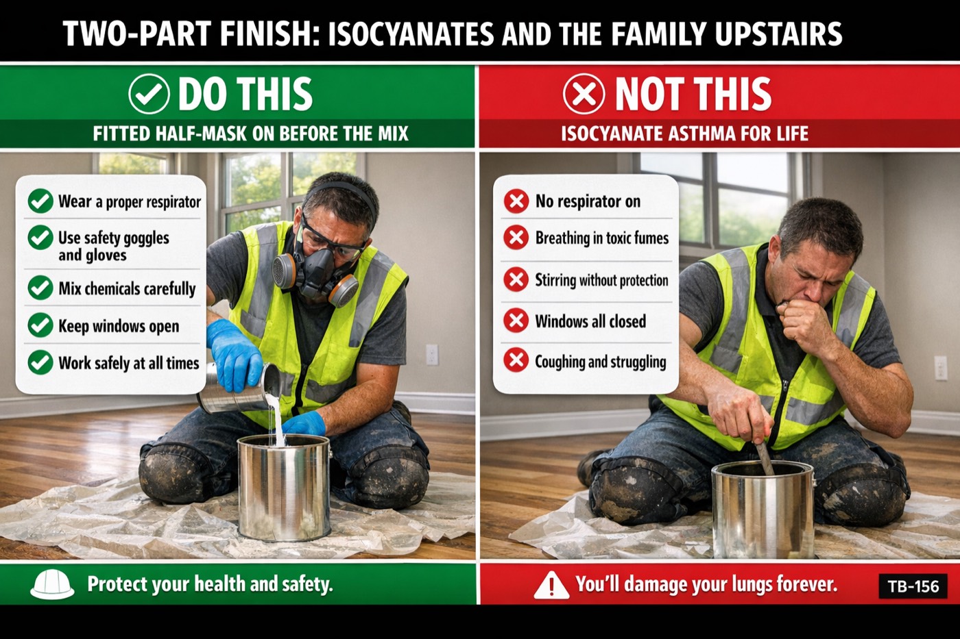 Two-part finish: isocyanates and the family upstairs: the placard for this talk