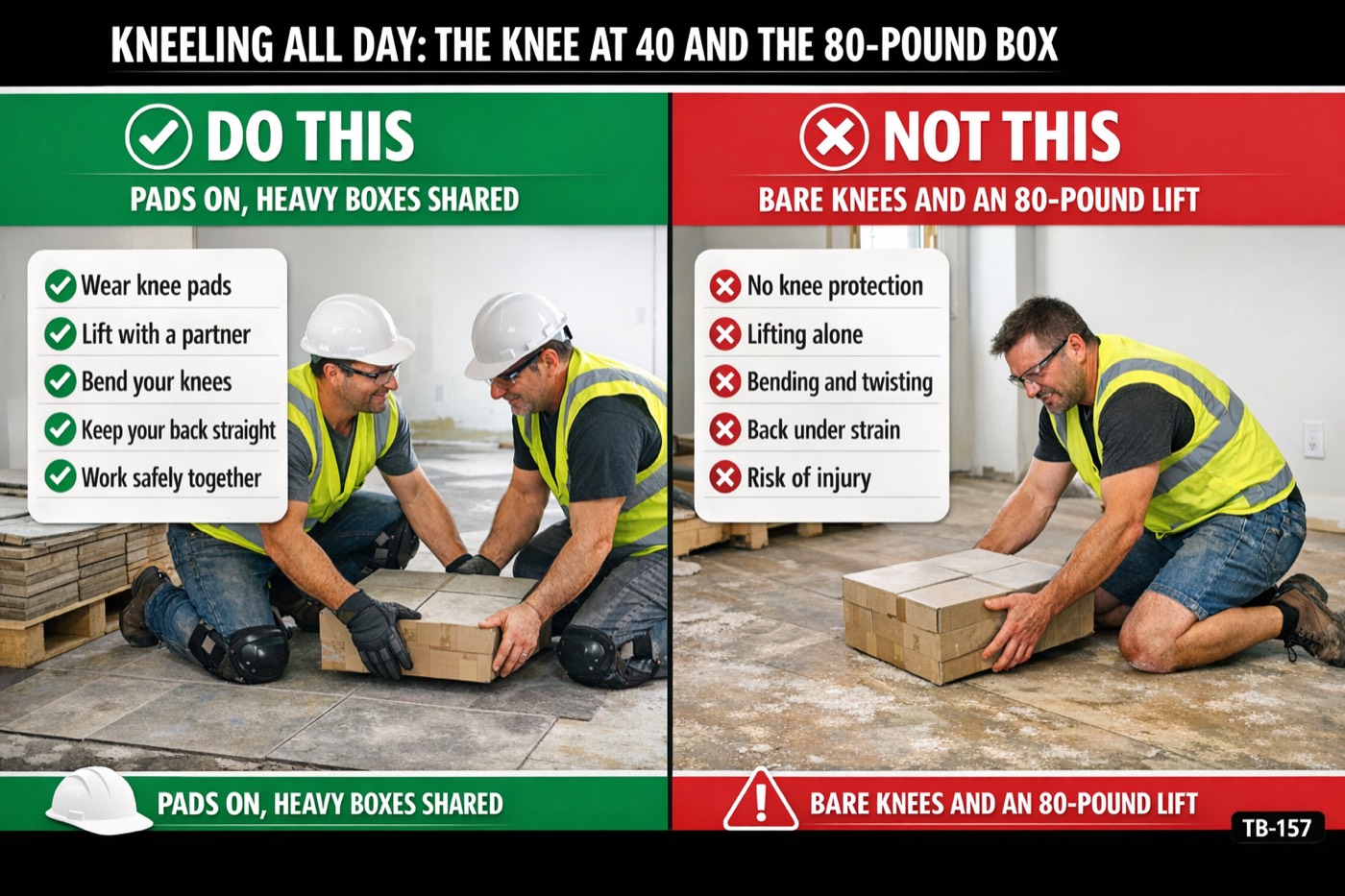 Kneeling all day: the knee at 40 and the 80-pound box: the placard for this talk