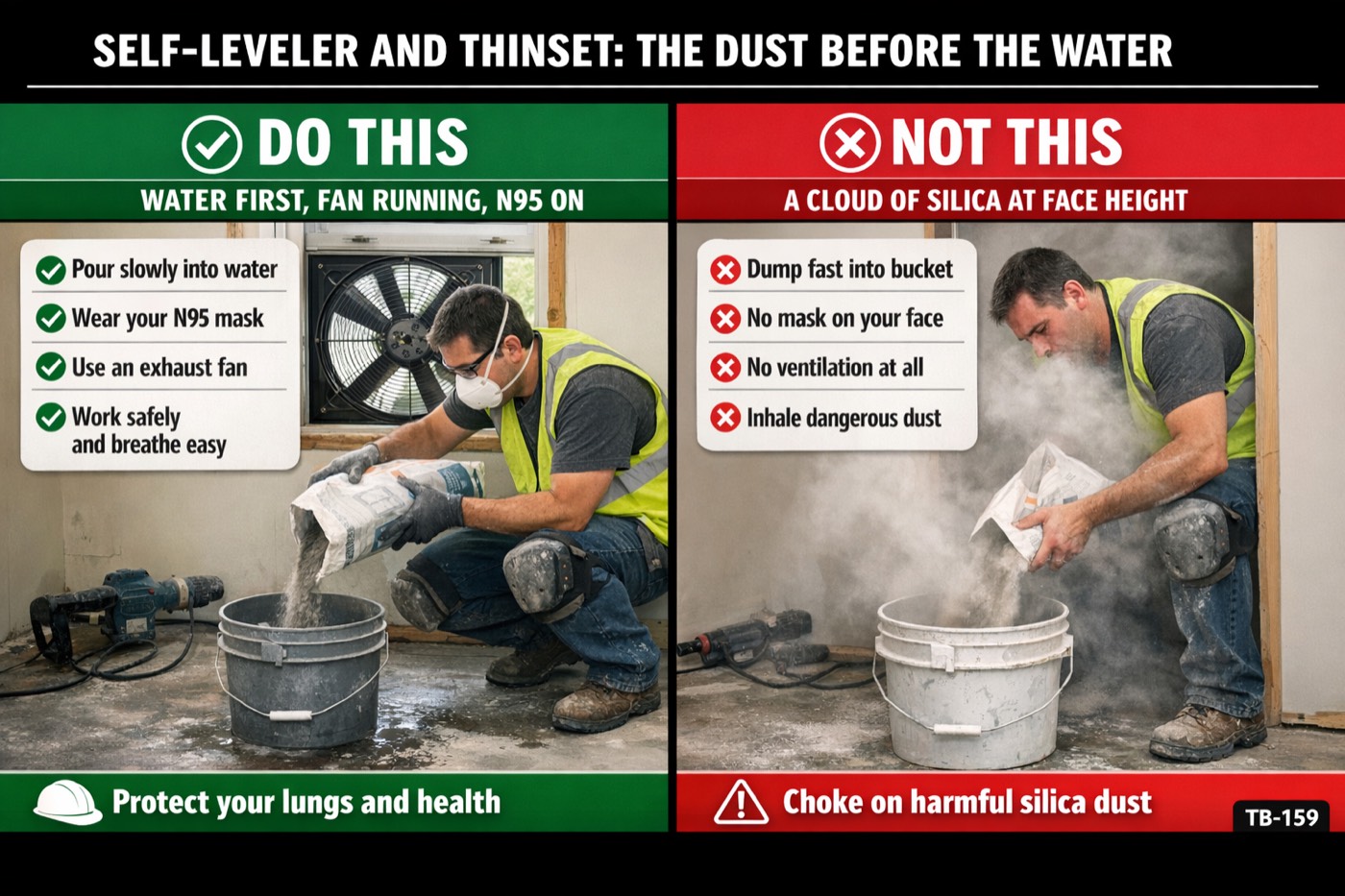 Self-leveler and thinset: the dust before the water: the placard for this talk