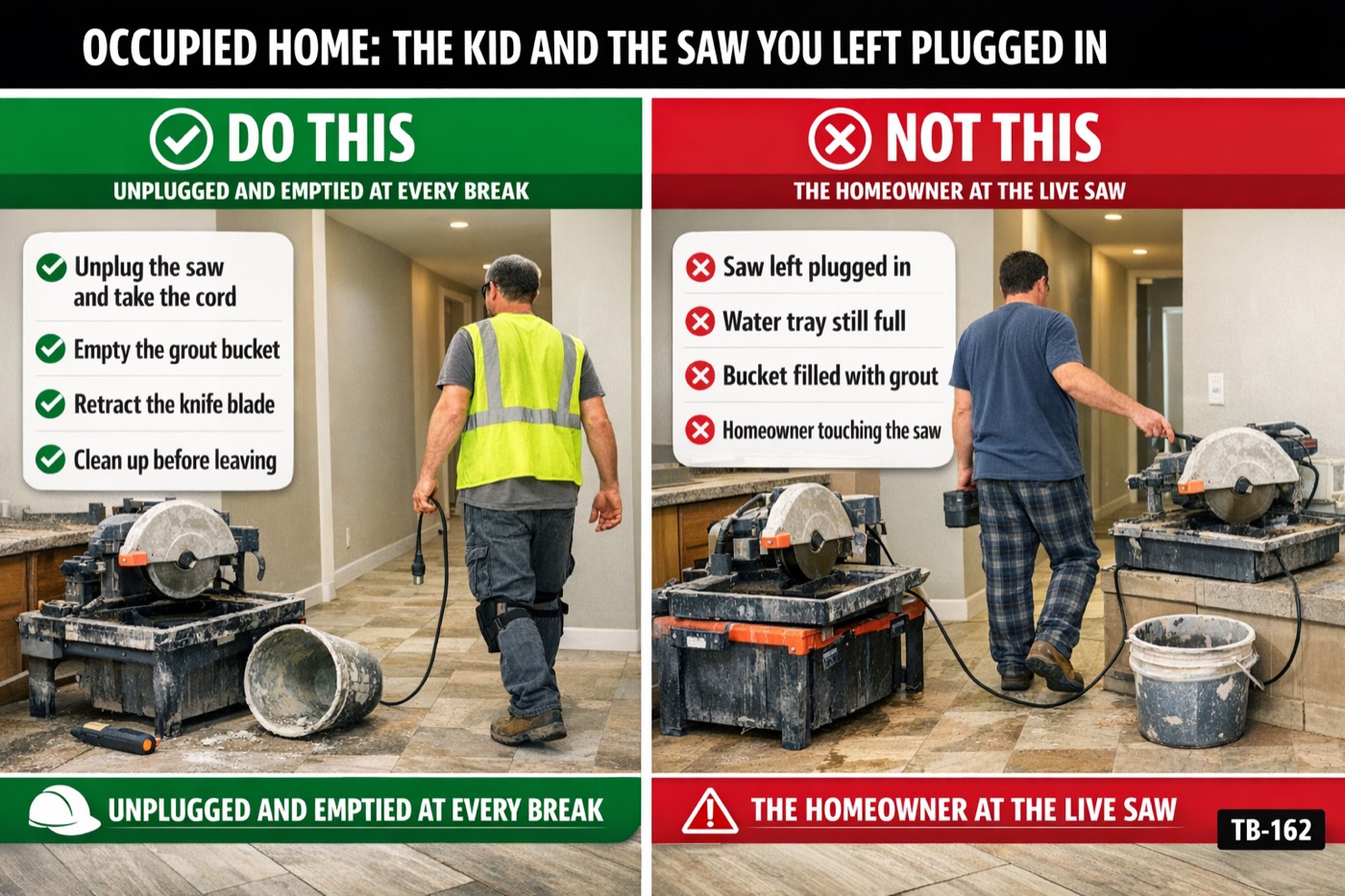 Occupied home: the kid and the saw you left plugged in: the placard for this talk