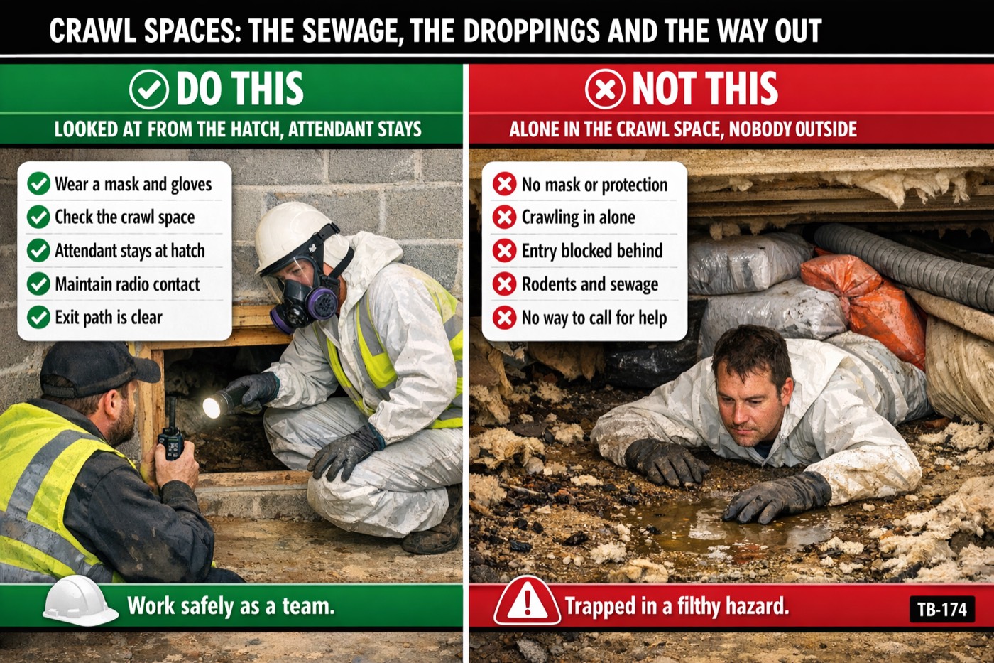 Crawl spaces: the sewage, the droppings and the way out: the placard for this talk