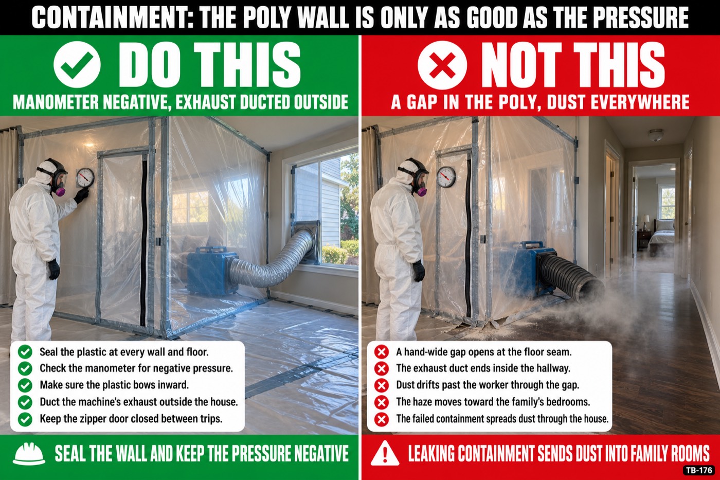 Containment: the poly wall is only as good as the pressure: the placard for this talk