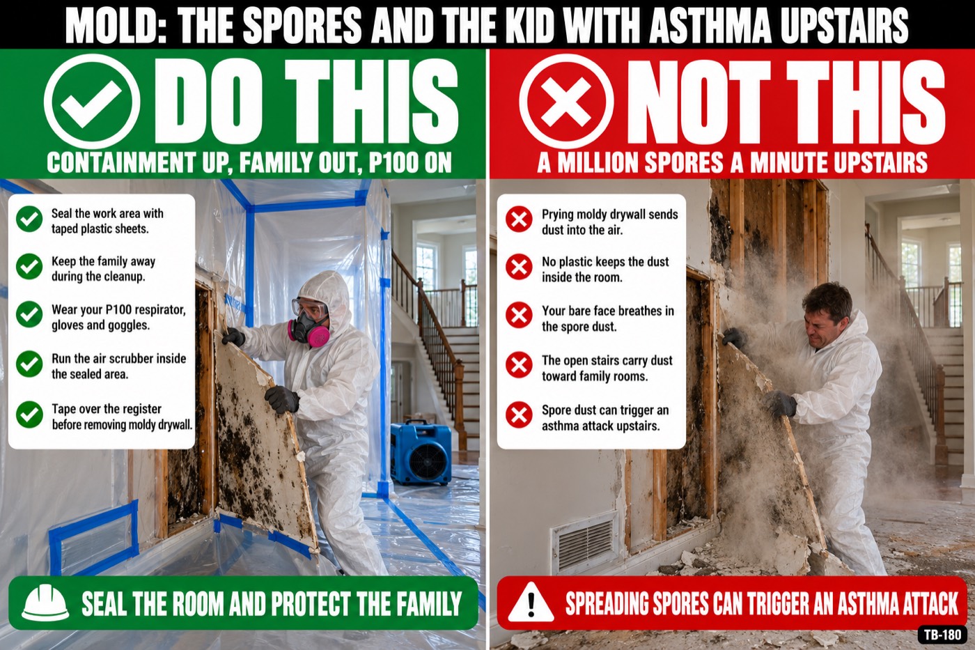 Mold: the spores and the kid with asthma upstairs: the placard for this talk