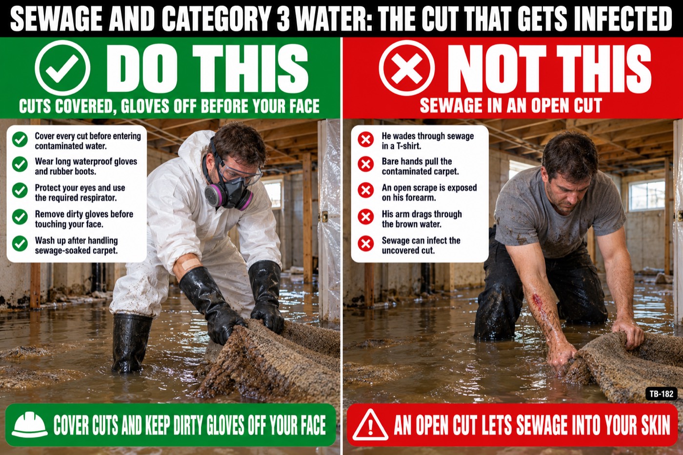 Sewage and category 3 water: the cut that gets infected: the placard for this talk
