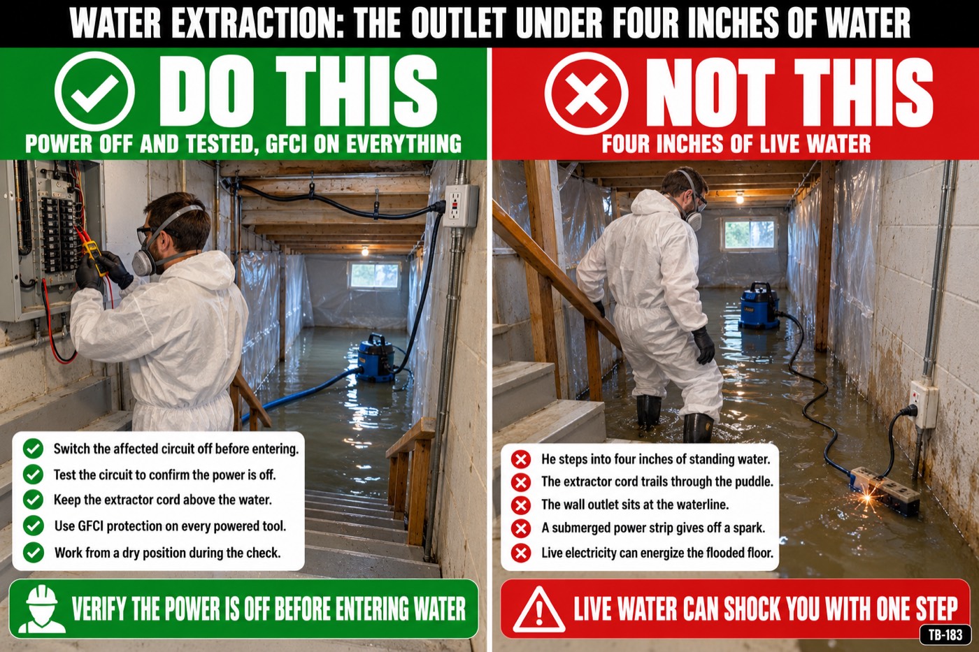 Water extraction: the outlet under four inches of water: the placard for this talk