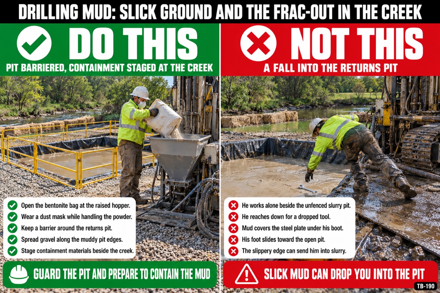 Drilling mud: slick ground and the frac-out in the creek: the placard for this talk