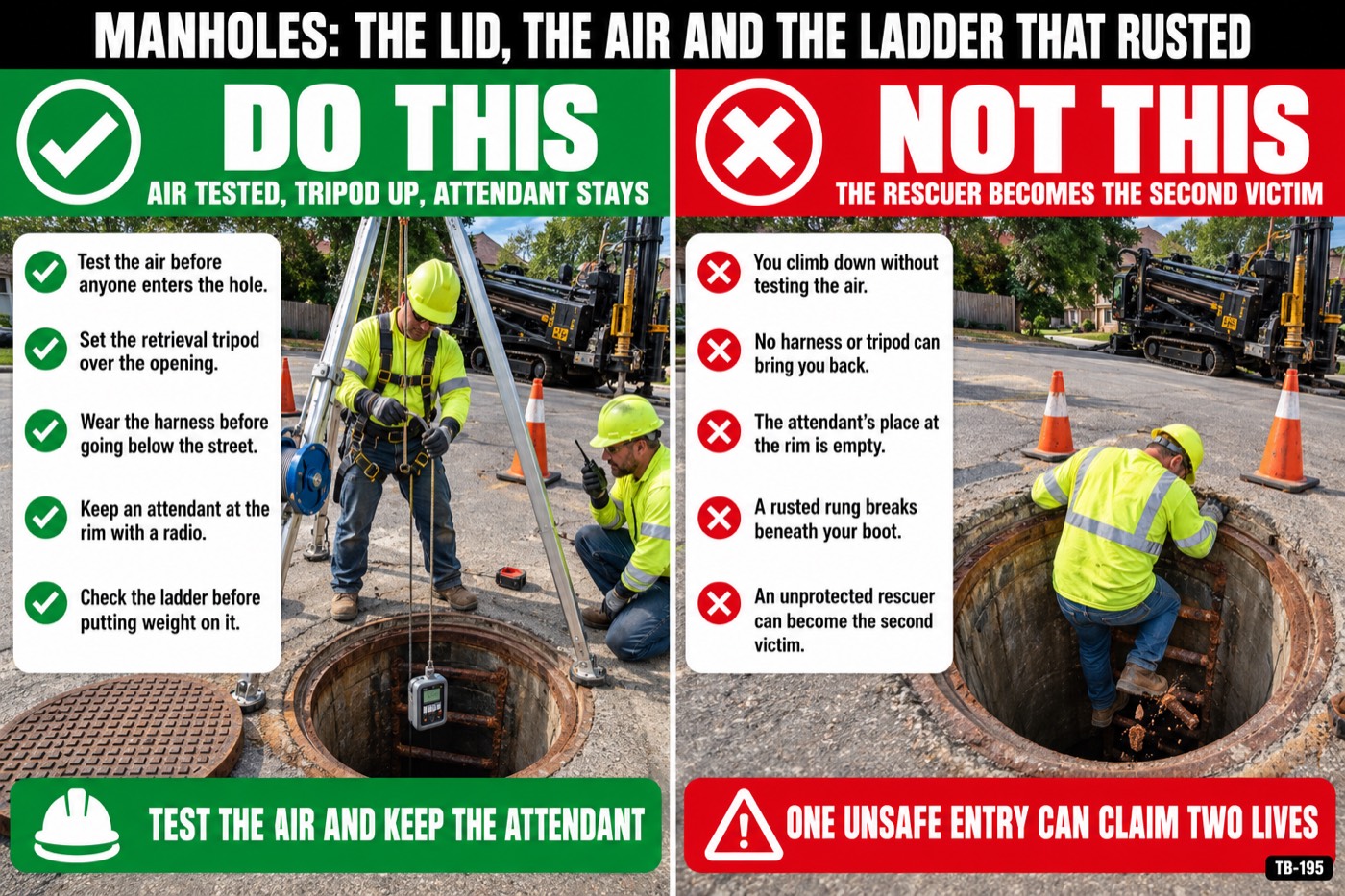 Manholes: the lid, the air and the ladder that rusted: the placard for this talk