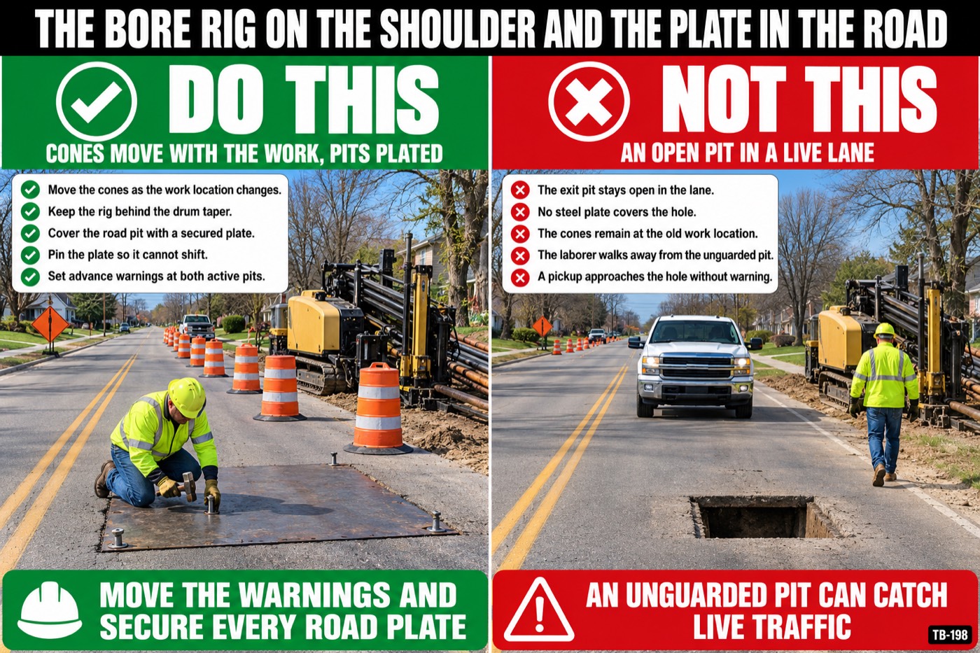 The bore rig on the shoulder and the plate in the road: the placard for this talk