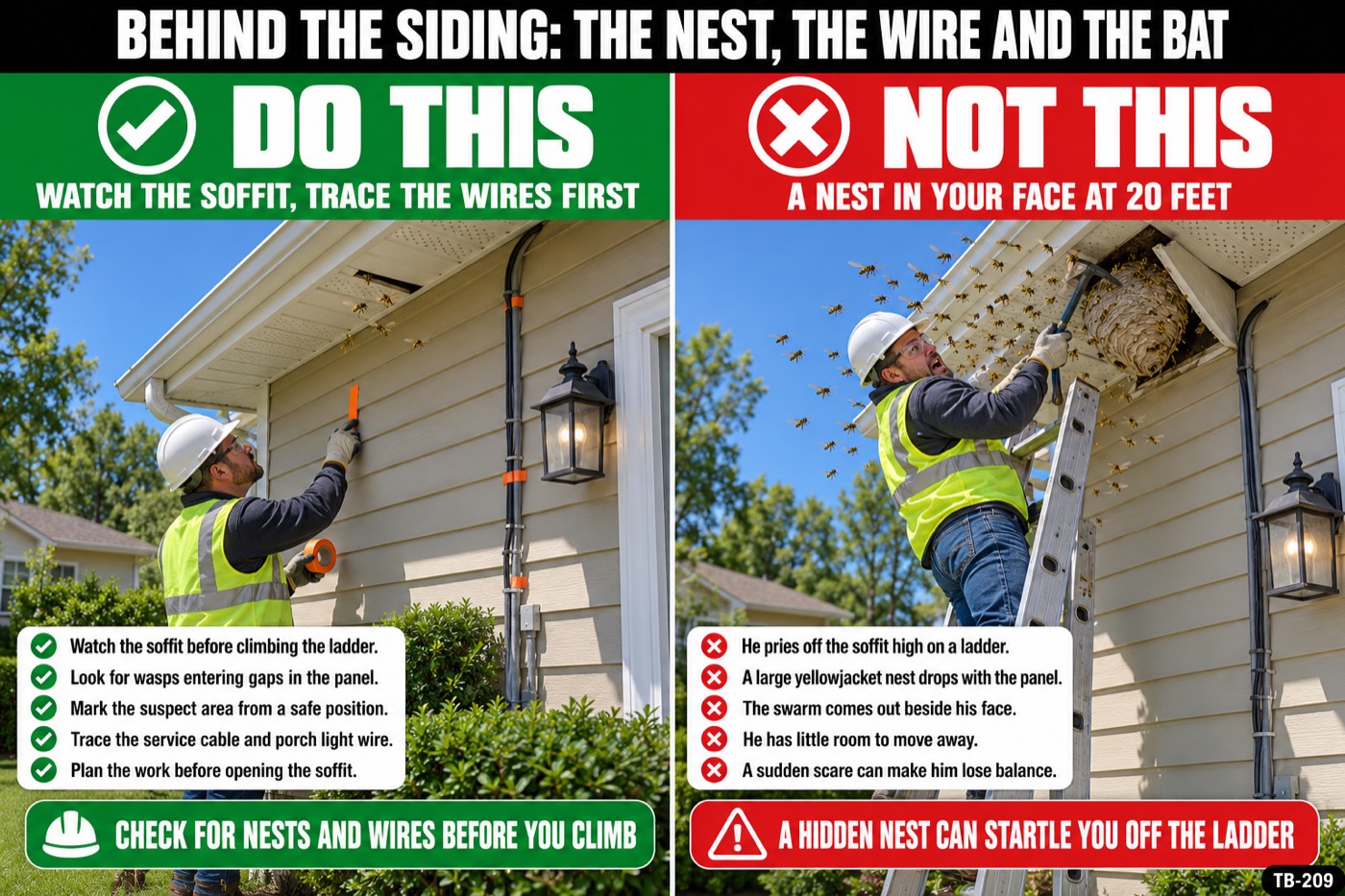 Behind the siding: the nest, the wire and the bat: the placard for this talk