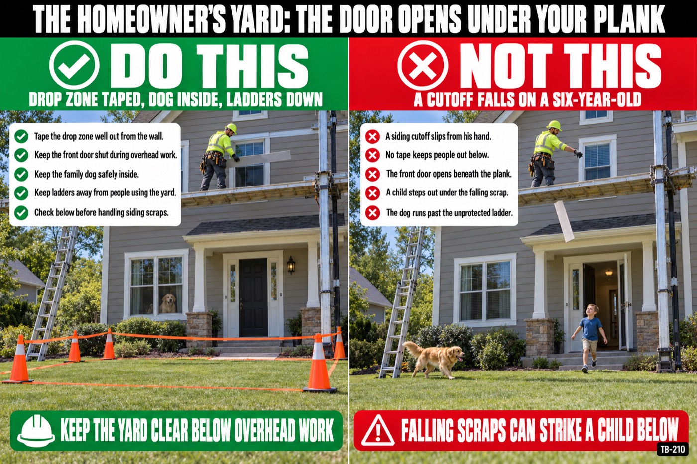 The homeowner's yard: the door opens under your plank: the placard for this talk