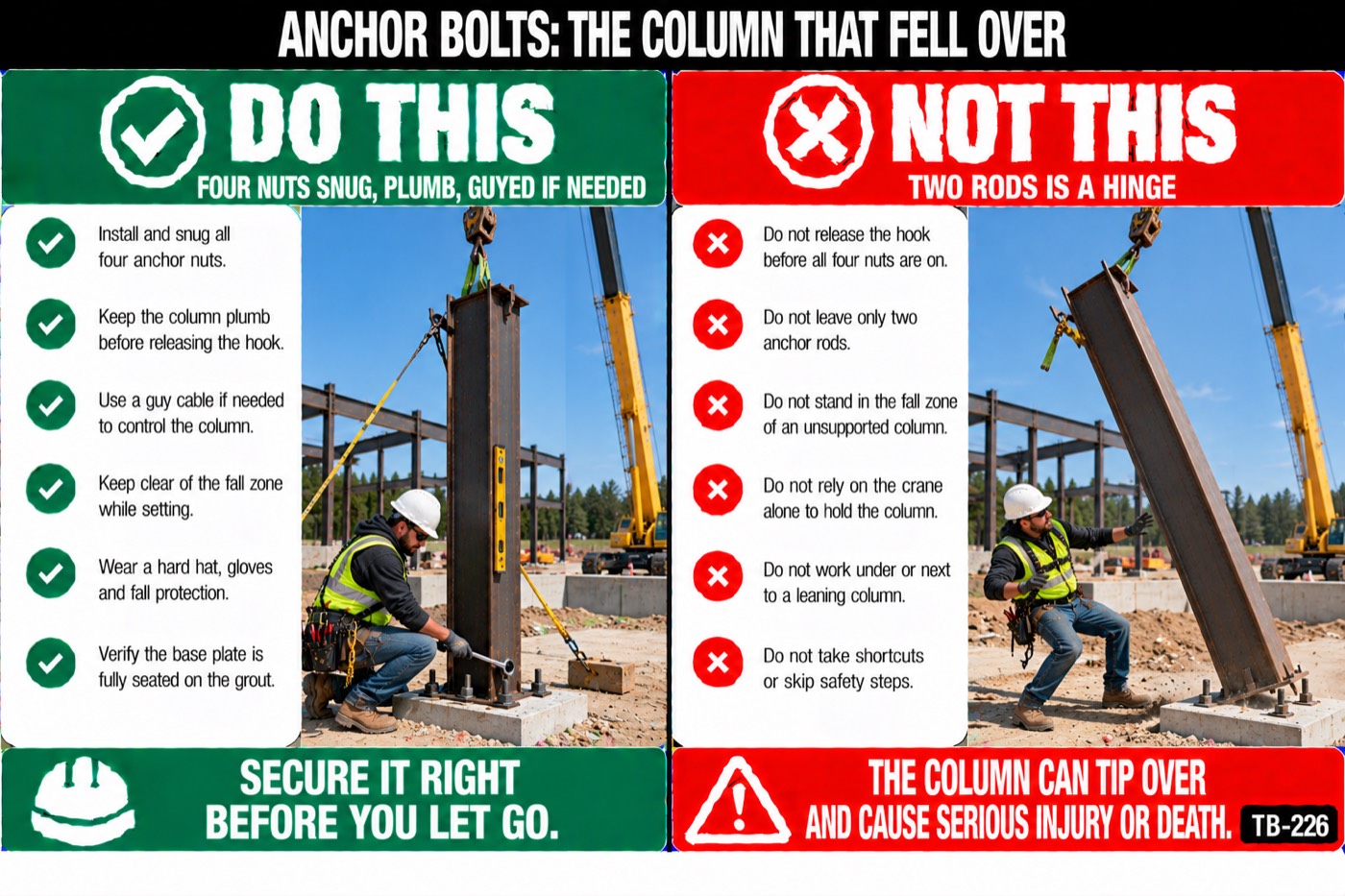 Anchor bolts: the column that fell over: the placard for this talk
