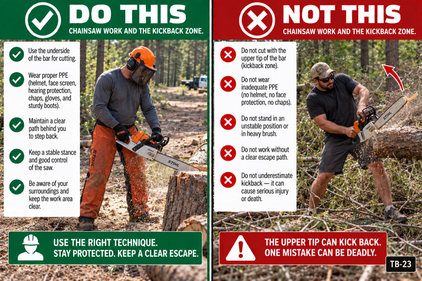 Chainsaw work and the kickback zone: the placard for this talk