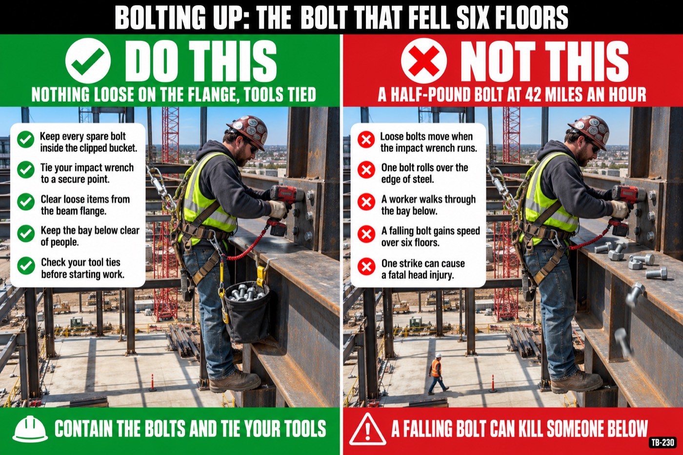 Bolting up: the bolt that fell six floors: the placard for this talk