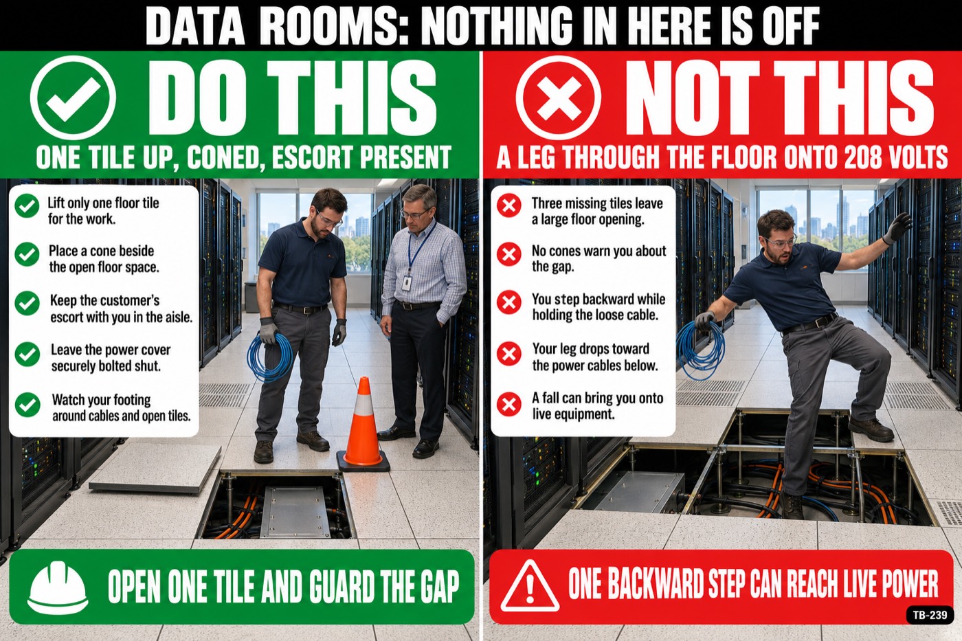 Data rooms: nothing in here is off: the placard for this talk