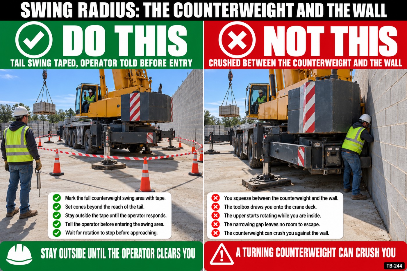 Swing radius: the counterweight and the wall: the placard for this talk