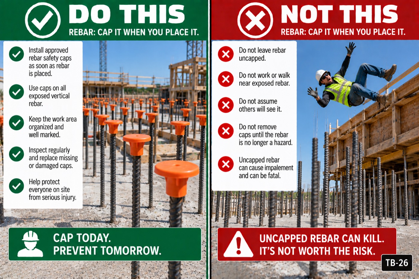 Rebar: cap it when you place it: the placard for this talk
