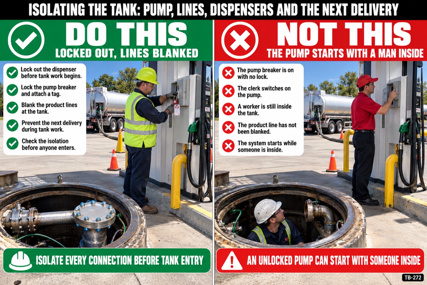 Isolating the tank: pump, lines, dispensers and the next delivery: the placard for this talk