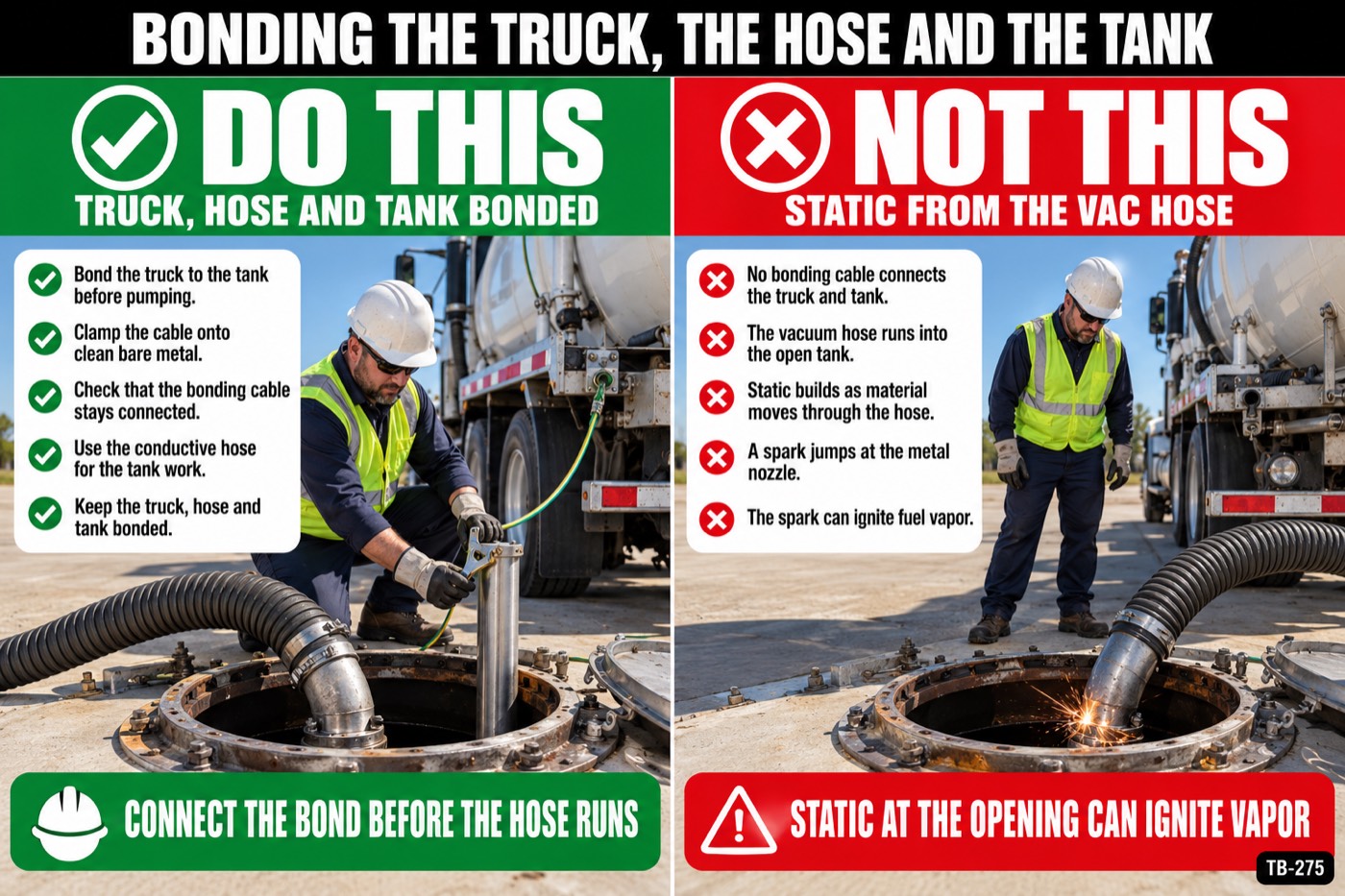 Bonding the truck, the hose and the tank: the placard for this talk