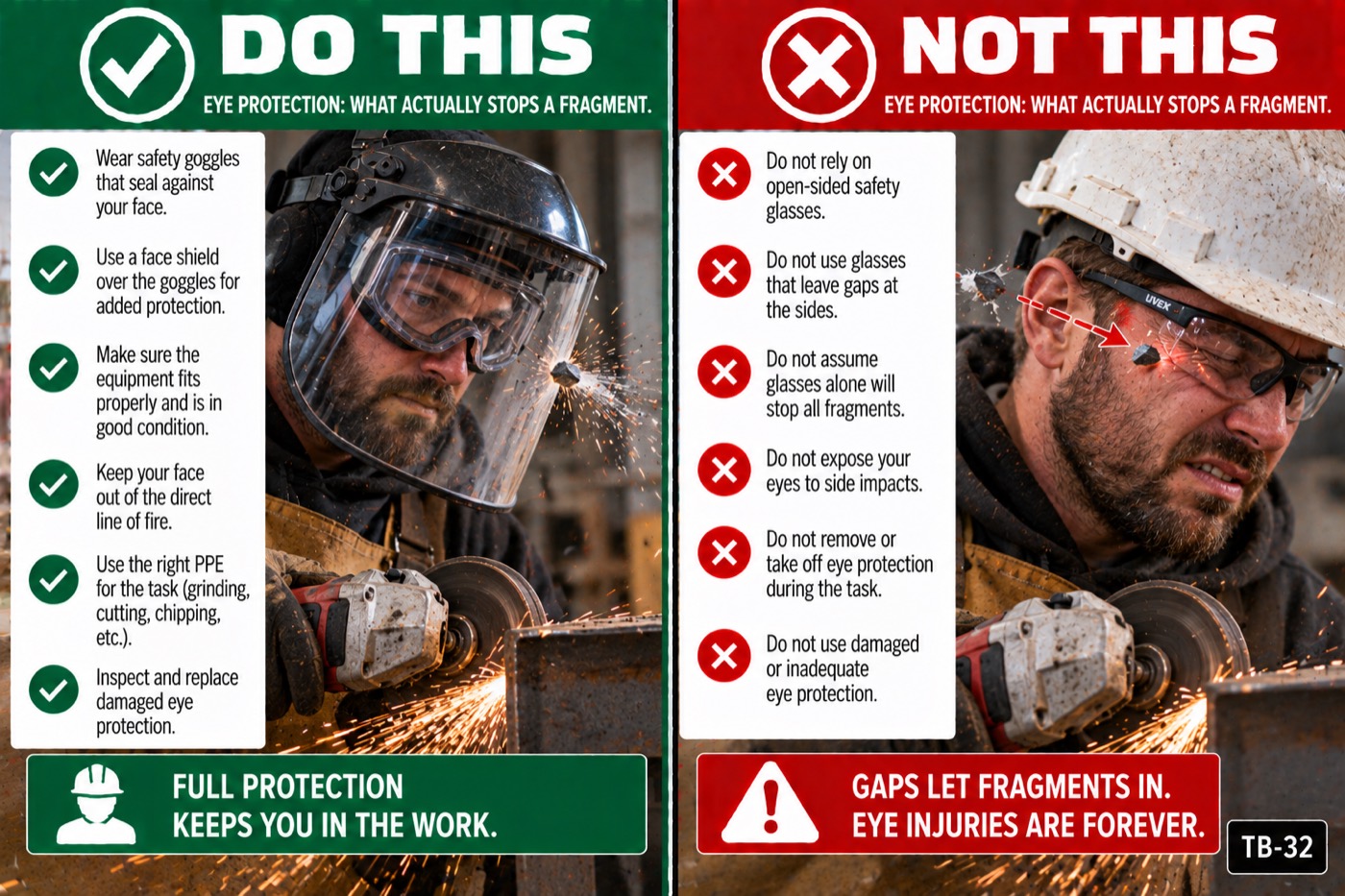 Eye protection: what actually stops a fragment: the placard for this talk