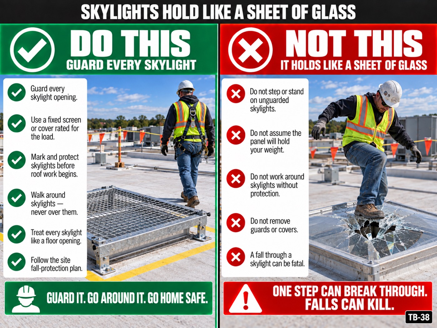 Skylights hold like a sheet of glass: the placard for this talk
