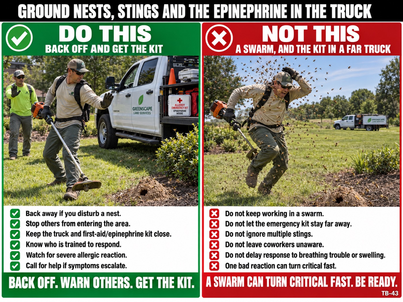 Ground nests, stings and the epinephrine in the truck: the placard for this talk