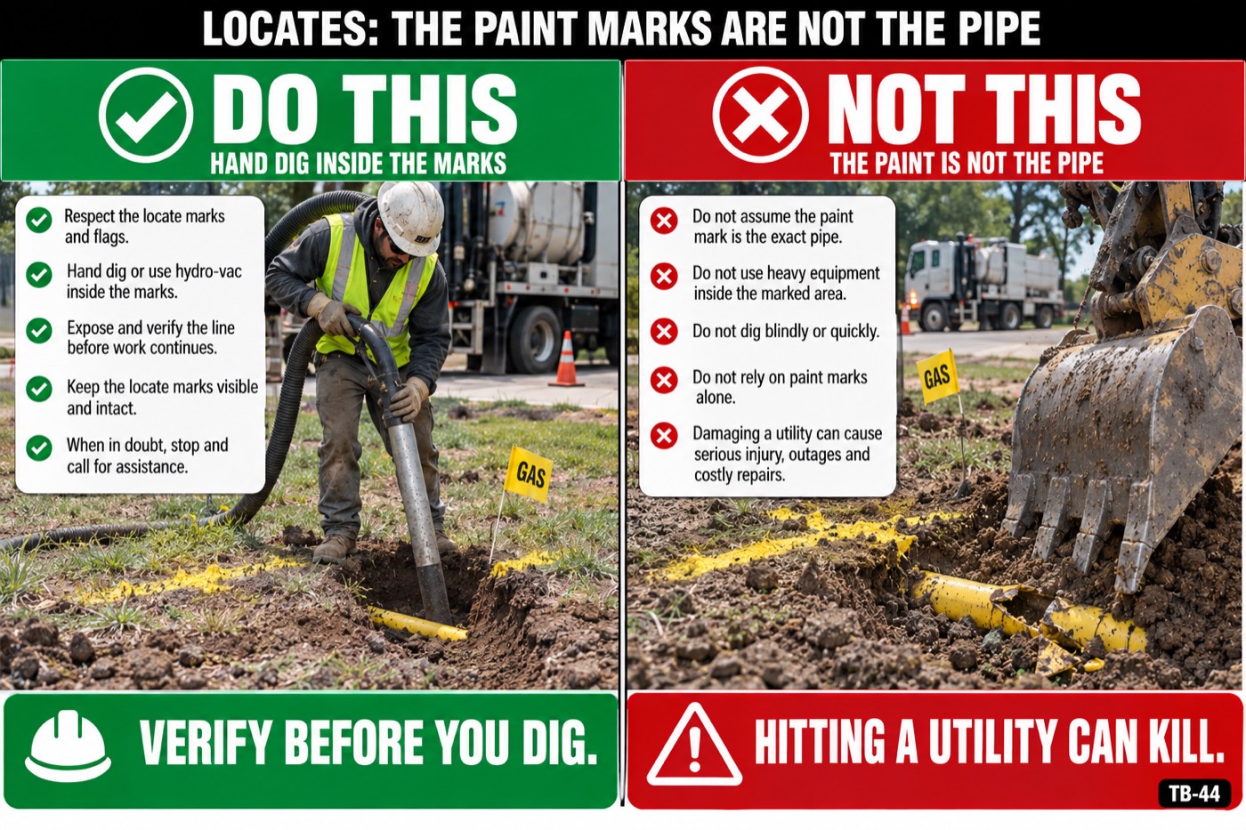 Locates: the paint marks are not the pipe: the placard for this talk