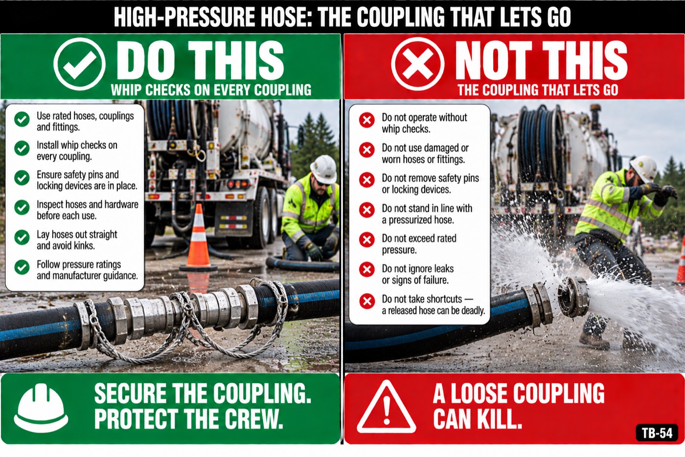 High-pressure hose: the coupling that lets go: the placard for this talk