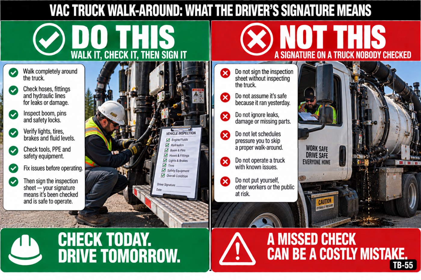 Vac truck walk-around: what the driver's signature means: the placard for this talk