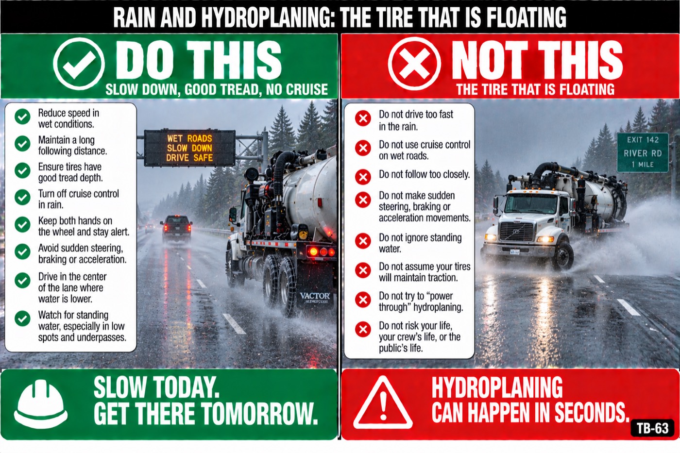 Rain and hydroplaning: the tire that is floating: the placard for this talk
