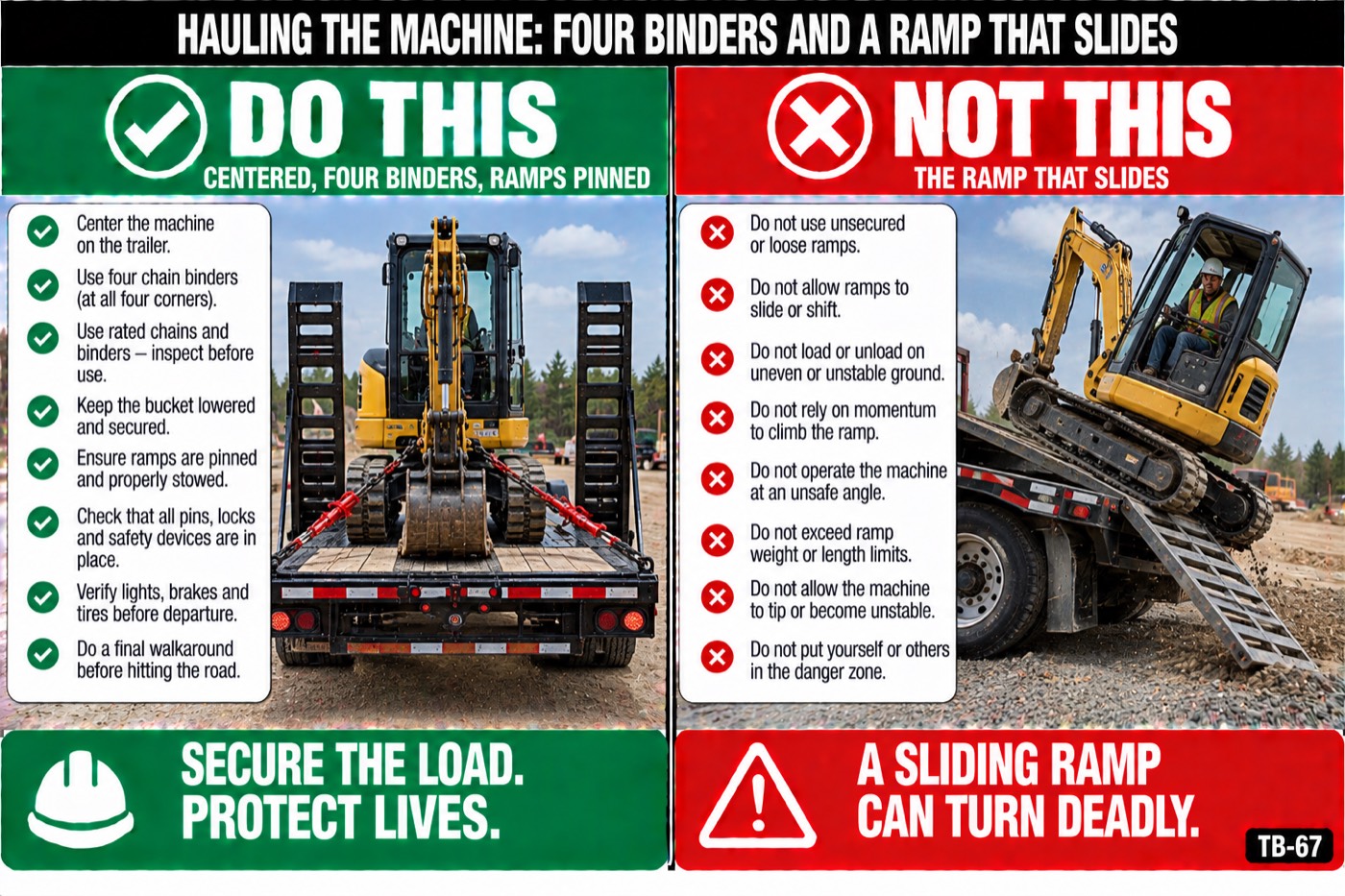 Hauling the machine: four binders and a ramp that slides: the placard for this talk