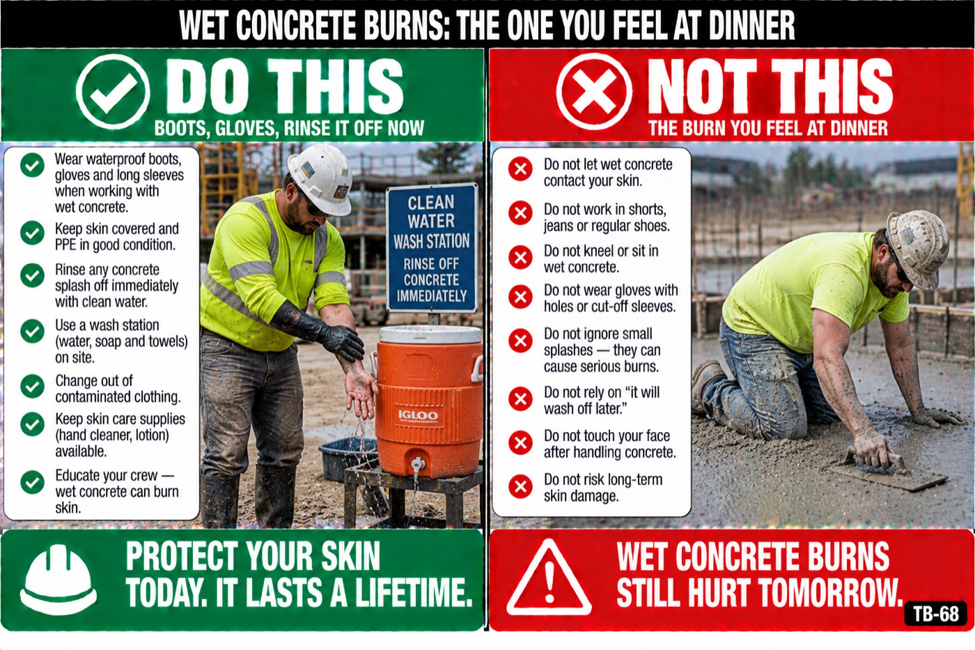 Wet concrete burns: the one you feel at dinner: the placard for this talk
