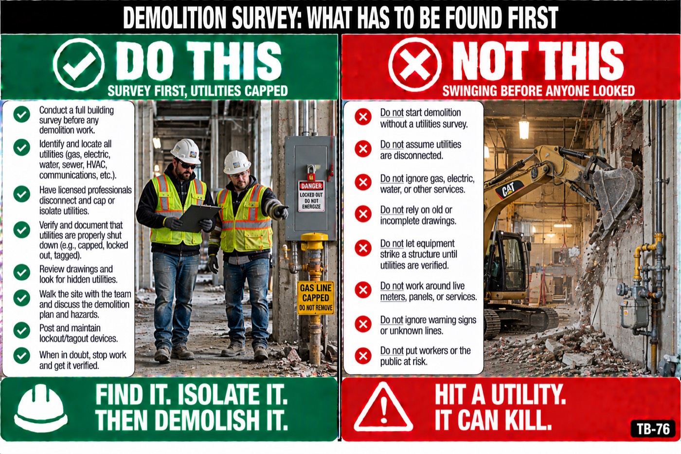 Demolition survey: what has to be found first: the placard for this talk