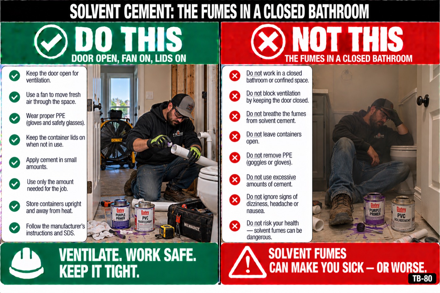 Solvent cement: the fumes in a closed bathroom: the placard for this talk