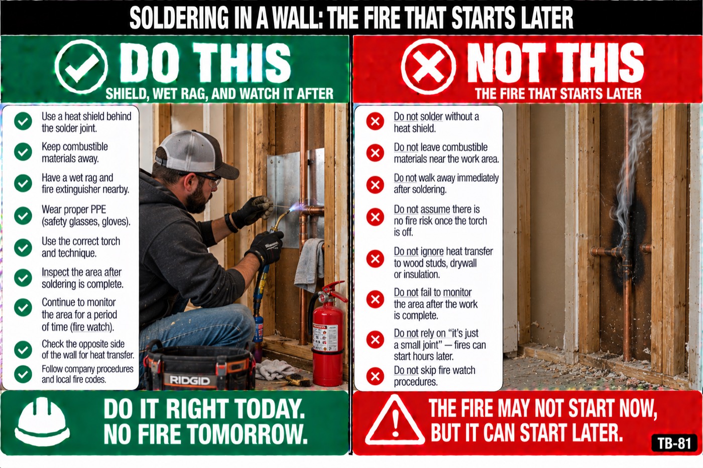 Soldering in a wall: the fire that starts later: the placard for this talk