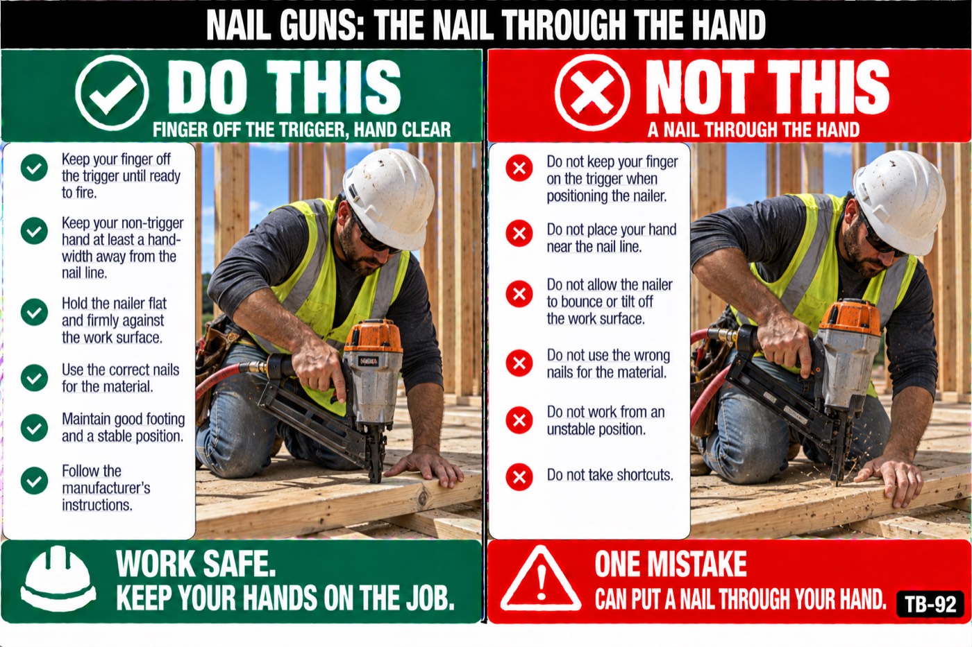 Nail guns: the nail through the hand: the placard for this talk